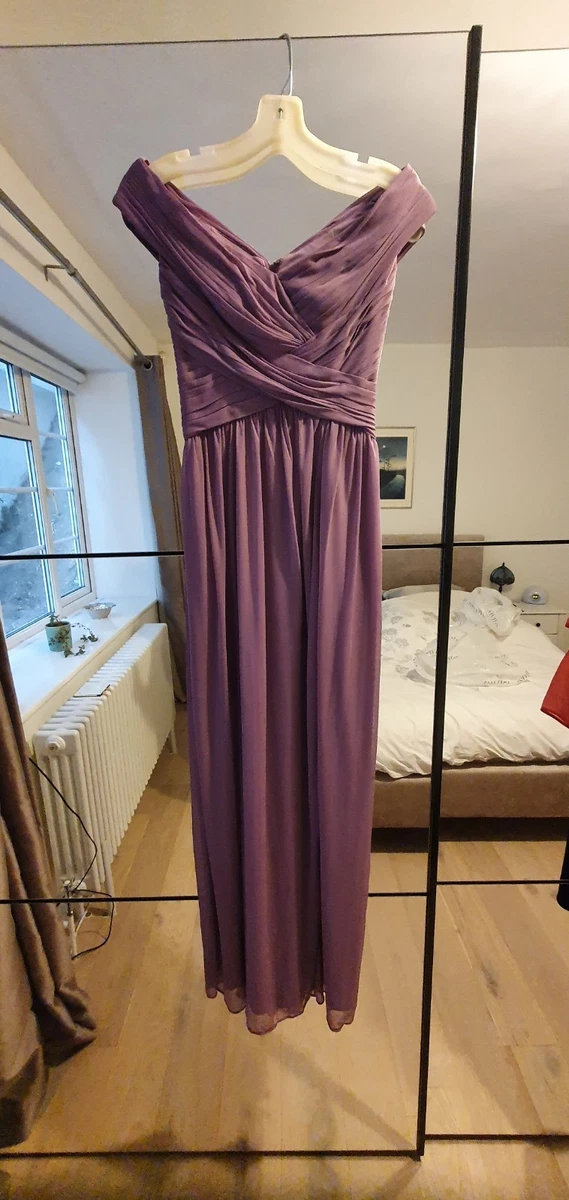 mesh brown dress BABARONI Chiffon Fuchsia Bridesmaid Dresses A-line V-neck Sleeveless  Floor-length – BABARONI UK