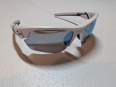 Under Armour Windup Sunglasses Youth White Wrap Brown Tinted Lens Lightweight
