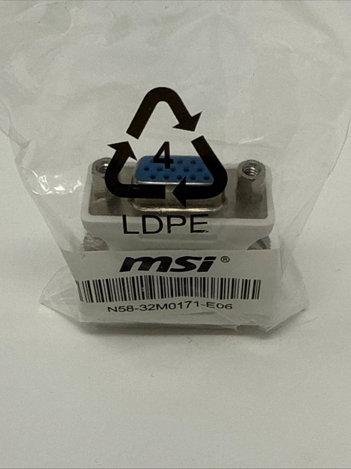 MSI DVI‑I to VGA Adapter N58‑32M0171‑E06 White OEM — DVI‑A Male to VGA FemaleNEW - Image 2 of 4