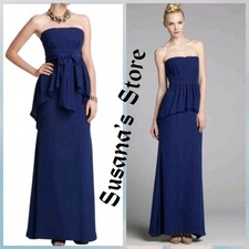NWT BCBG MAXAZRIA SIZE 4 RUELLA STRAPLESS RUFFLE PEPLUM MAXI GOWN DRESS MSP 338