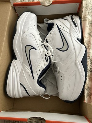 Nike Air Monarch Men's Sneakers White/Blue, Size 6.5