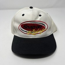 Vintage 90s Snap-On Racing Snapback Hat White Black NASCAR