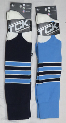 TCK PERFORMANCE UNISEX LARGE L (m 9-12) (W 10-13) SOCKS USA MADE BLUE 2 PAIR NEW