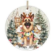 German Shepherd Dog Christmas Ornament Tree Decor Gift for Dog Lovers Present W