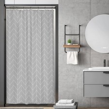 Small Stall RV Gray Grey Shower Curtain Liner for Bathroom Narrow Dorm Half S...