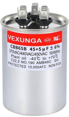 45/5uF AC Capacitor 45 5 uF MFD 370/440/450 VAC CBB65B Dual Run Start Capacitor