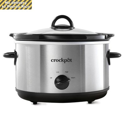 4.5qt Slow Cooker: Ceramic Stoneware,3Settings,Stay-Cool Handles,Dishwasher-Safe