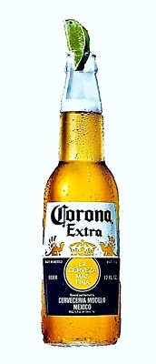 Corona Extra Beer Bottle w/ Lime Tin Sign | New & Free Shipping