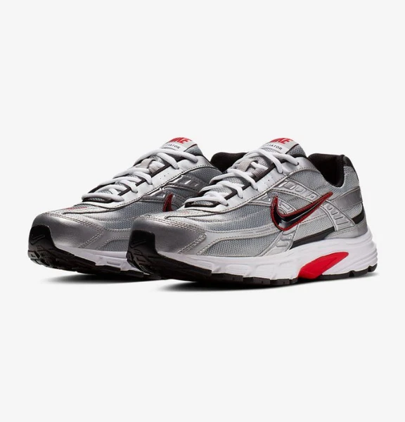 Nike INITIATOR Men's Metallic Silver White Red 394055-001 Athletic Sneakers Shoe