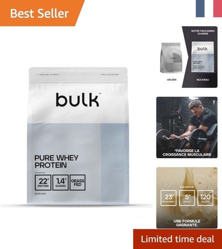 Protéine Whey En Poudre BULK 1kg Saveur Vanille - Nutrition Sportive - Date Péremption 02/2024