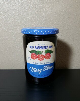 Vintage MARY ELLEN Jam Preserves Jelly Jar Cottage Chic