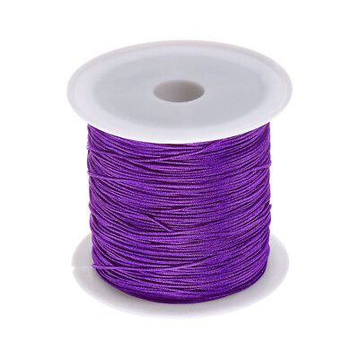 1Rolle Nylon Perle Faden Knoten Schnur 0.6mm 50Yards Nylon Satinschnüren,Lila