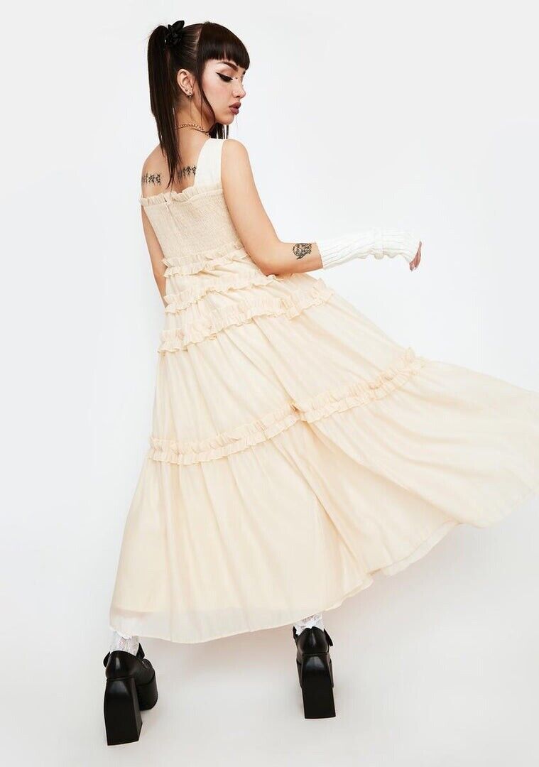 New Dream Sister Jane square neck organza smock dress in New Dream Sister Jane square neck organza smock dress in