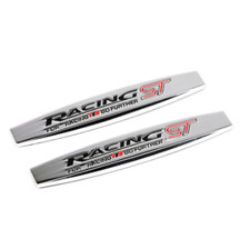 2pcs Metal Ford Racing St Car Fender Emblem Badge Trunk Decal Stickers Chrome