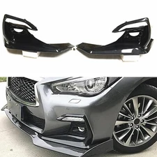 Front Bumper Fog Light Bezel For Infiniti Q50 2018-2023 Sport Carbon Fiber Look