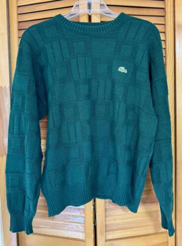 Chemise Lacoste Wool/Acrylic Crew Neck Pullover Knit Sweater Green Size 4/Men L - Picture 1 of 6