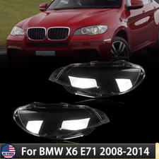 Clear Front Headlight Headlamp Lens Cover Fit For BMW X6 E71 2008-2014