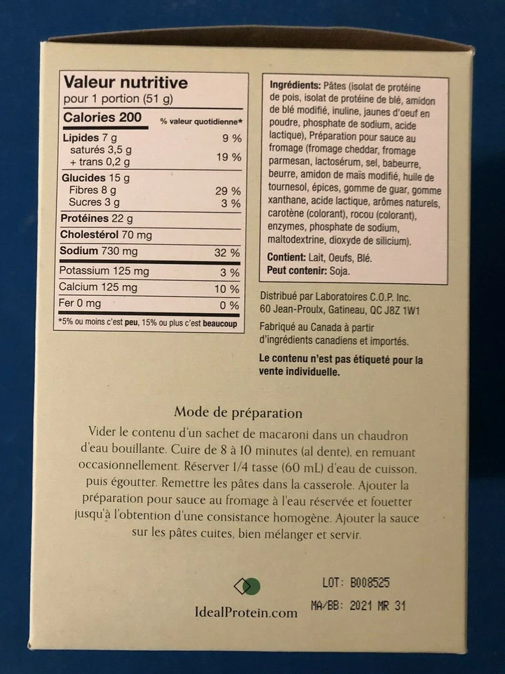 Ideal Protein Macaroni & Cheese - 7 Packets - EXP 3/31/26 - FREE SHIP - Image 4 of 4