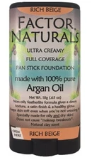 Factor Naturals Rich Beige 133 pan stick foundation w/Argan oil Made in the USA