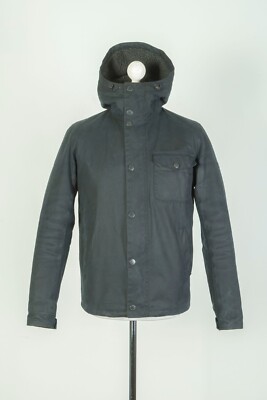 Men's Barbour Field Hooded Wax Cotton Navy Blue Jacket Size S | eBay
