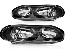 Headlights Assembly Fits 1998-2002 Chevy Camaro Z28 Left Right Black Housing