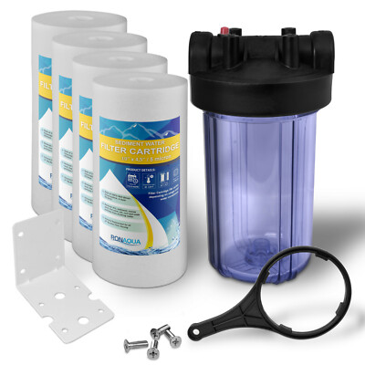 #ad High Capacity Transparent Whole House Water Filter System with Sediment Filter $79.99