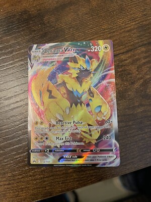 pokemon tcg crown zenith 054 159 zeraora vmax card - 054/159 Full Art Ultra Rare This damage isnt affected by Weakness or Resistance HOLO Zeraora VMAX 054/159 NM