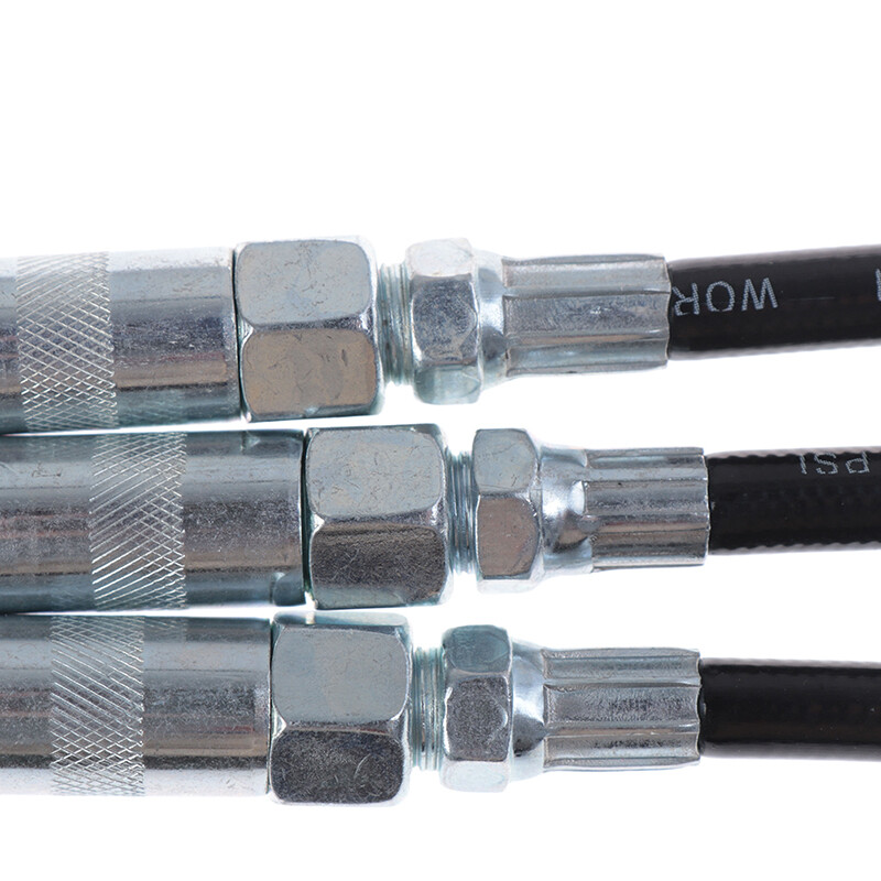 4PC 12" Flexible Grease Gun Hose With Coupler Nozzle Long Extension 1/8"NPT NEW