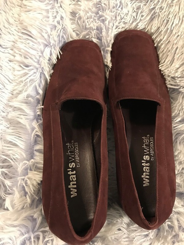WHAT'S WHAT BY AEROSOLES DARK PURPLE 7.5 M LEATHER  SHOES - Shipping Discount