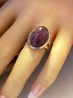 12.9 ctw VINTAGE SILVER ANTIQUE African Amethyst Ring - Size 6 7 8 9 & 10