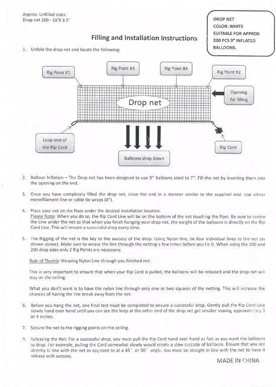 Balloon Drop Net White for Birthday Wedding Party Celebrations Events - 3 Sizes - Image 4 of 4