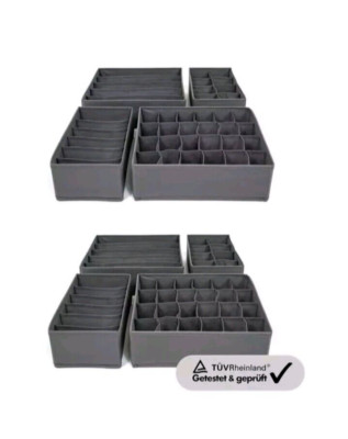 8 x Schubladen Organizer Set Kleiderschrank Organisationsboxen Stoff Trennboxen