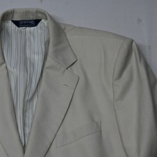 Stafford 46R Biege Khaki Mens Blazer Suit Jacket Sport Coat