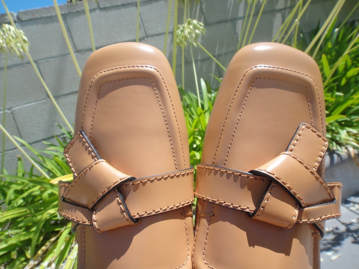 Loewe GATE FLAT MULES, Low Heel Leather Warm Desert Women's Ital