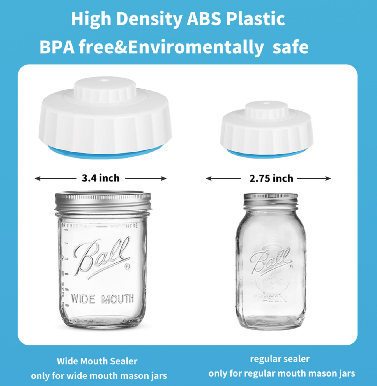 Canning Jar Sealing Kit Vacuum Sealer For use with regularmouth and