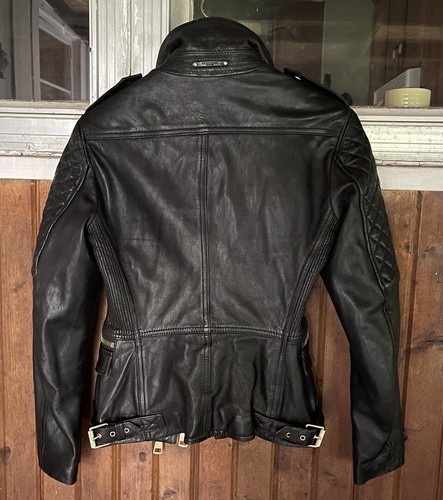 Burberry Brit Remington Quilted Leather Jacket Moto Biker XS US 2 UK 6 Black - Picture 5 of 13