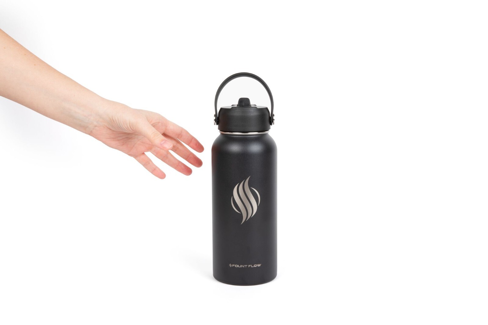 Insulated water bottles 32oz, 3 Lids (Straw Lid), Leak Proof water bottle flask
