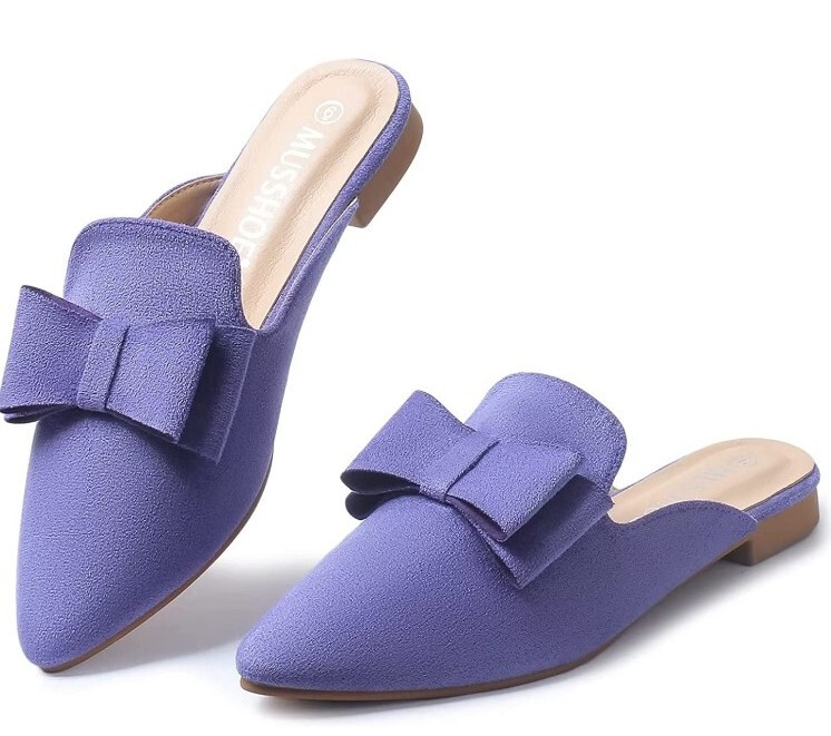 MUSSHOE Mules for Women Slip On Women's Flats Comfortable Closed