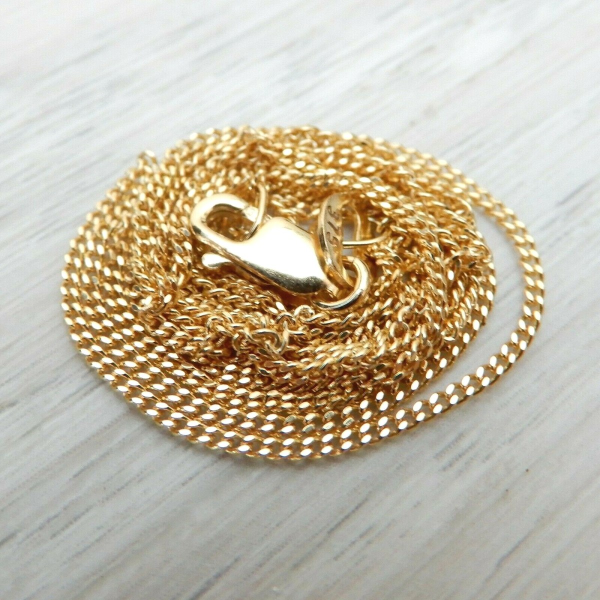 100% Genuine 18k Solid Yellow Gold Diamond Cut Curb Chain