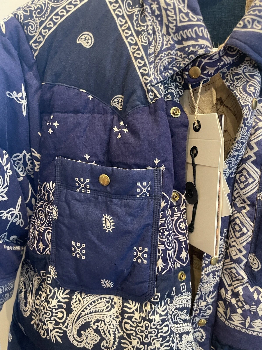 Visvim ICT Kerchief Bandana Jacket quilted down in Blue size 2