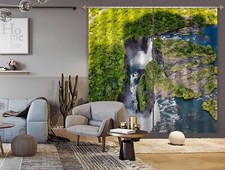 3D Nature Waterfall ZHUA288 Photo Curtain Window Blockout Fabric Amy 2023
