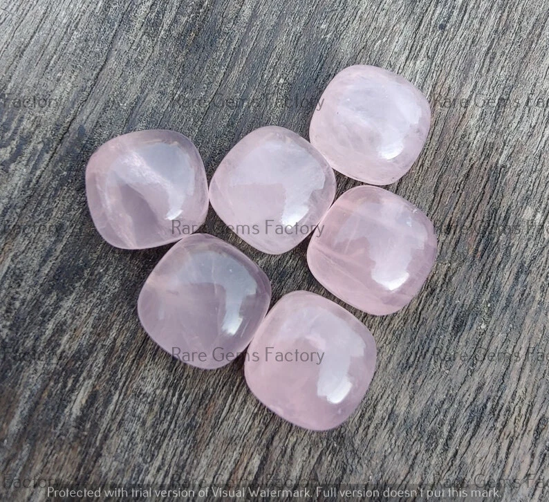 Натуральный розовый кварц в форме подушки кабошон, оптовая продажа драгоценных камней для ювелирных изделий - Изображение 2 из 4
