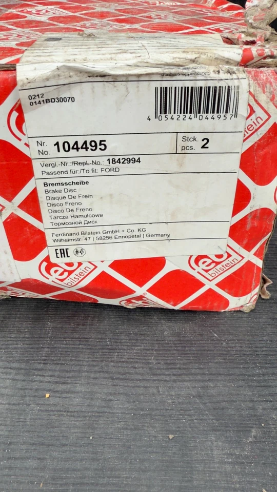 2x Brake Discs Pair Vented fits FORD TRANSIT CUSTOM V362 TDCi 2.2D Front 288mm - Image 3 of 3