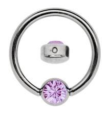 Piercing Schmuck Lippenbändchen Nasen Ring BCR 1,2mm + 3mm Klemm Glitzer Platte