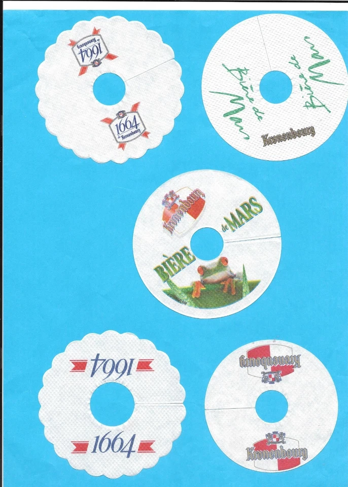 20 Pilsdeckchen, Tropfdeckchen von der Brauerei Kronenbourg aus Straßburg / F - Bild 3 von 4