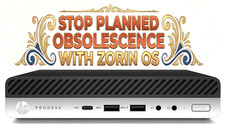 HP ProDesk 600 Mini Desktop: i5-6500T 8GB RAM, 256GB SSD Zorin Core Edition