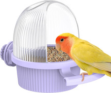No Mess Bird Feeder with Water Dispenser, Food and Water Bowl for Parakeet, Parr