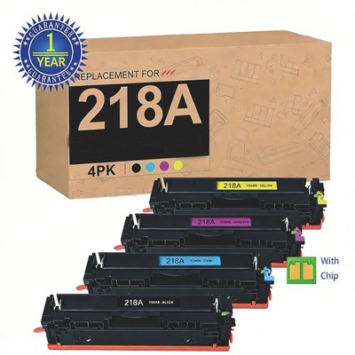 4PK W2180A Toner Fits HP 218A LaserJet Pro 3201dw MFP 3301 3301fdw [WITH CHIP]