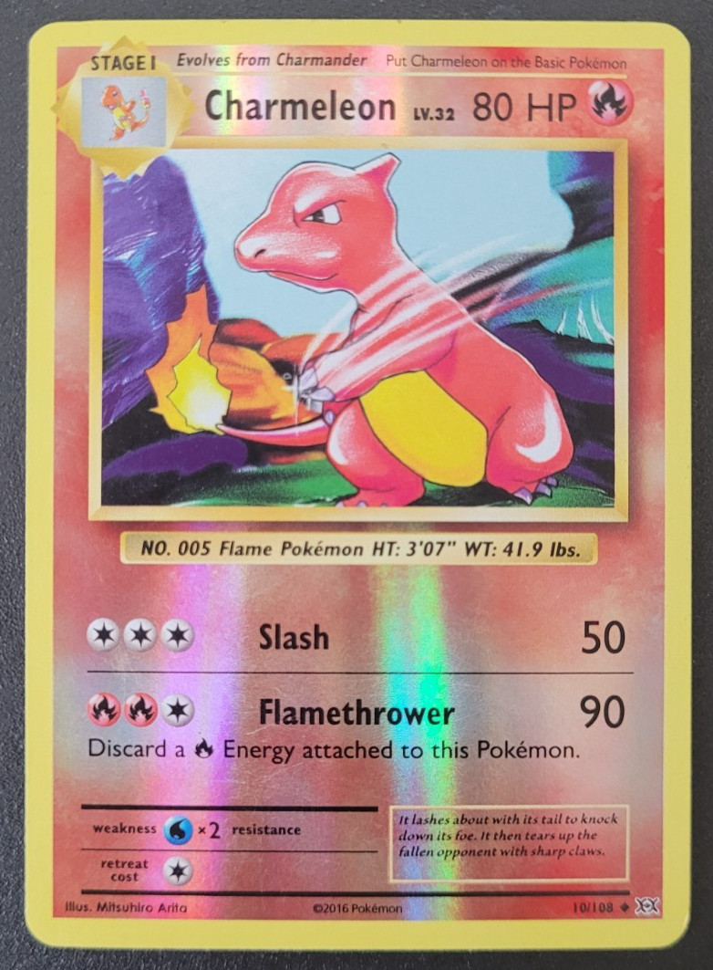 Pokemon TCG XY Evolutions Charmeleon Reverse Holo Uncommon 10/108 NM/M Condition