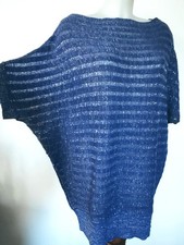 Pull en maille argenté et couleur myrtille taille 50/52